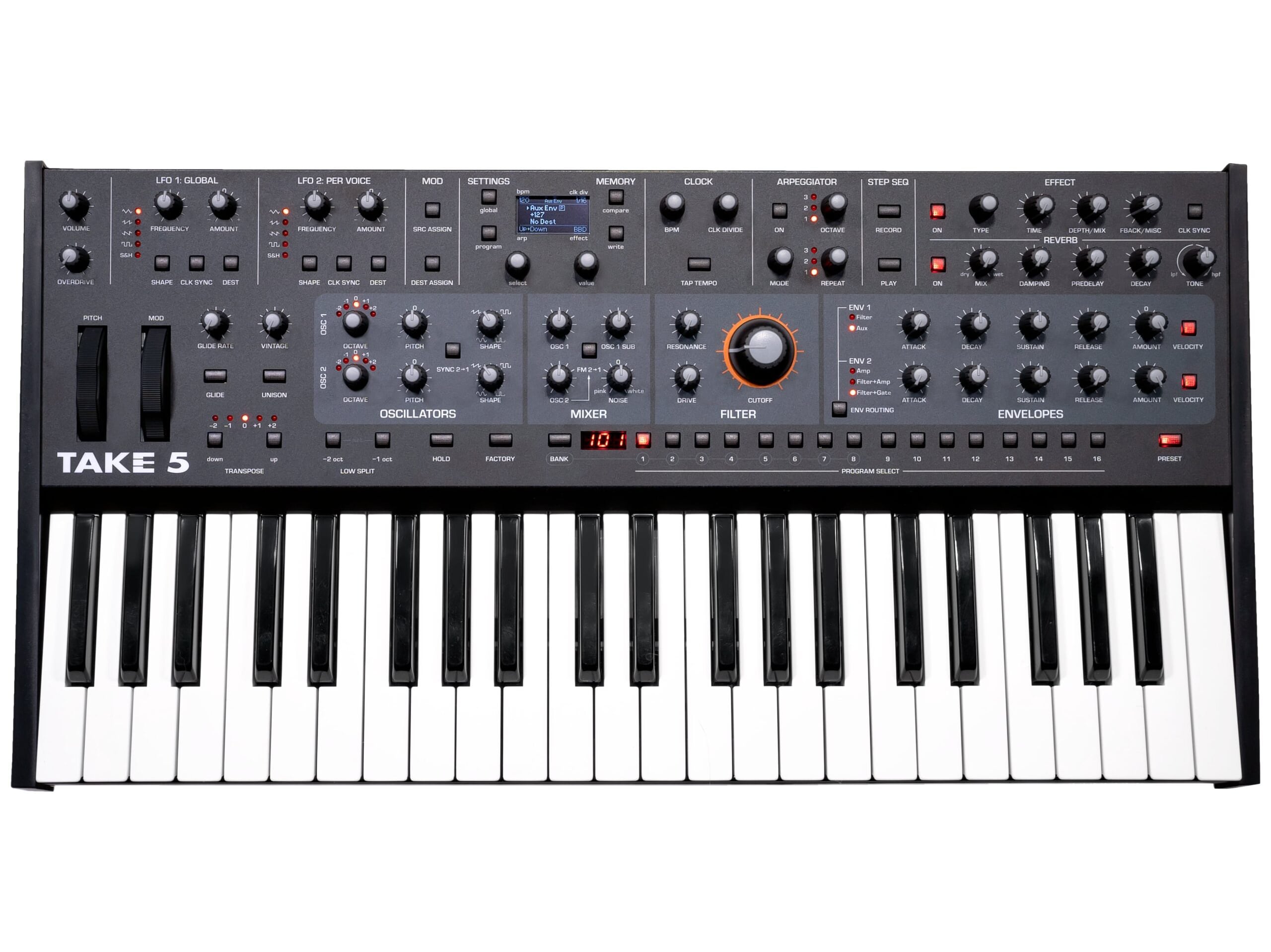 sequential-take-5-clavier-synth-tiseur-polyphonique-compact-5-voix-vco-vcf image 1