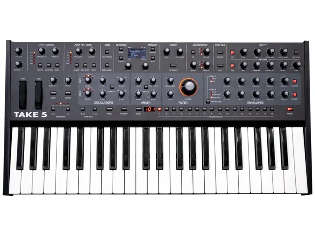 sequential-take-5-clavier-synth-tiseur-polyphonique-compact-5-voix-vco-vcf image 1